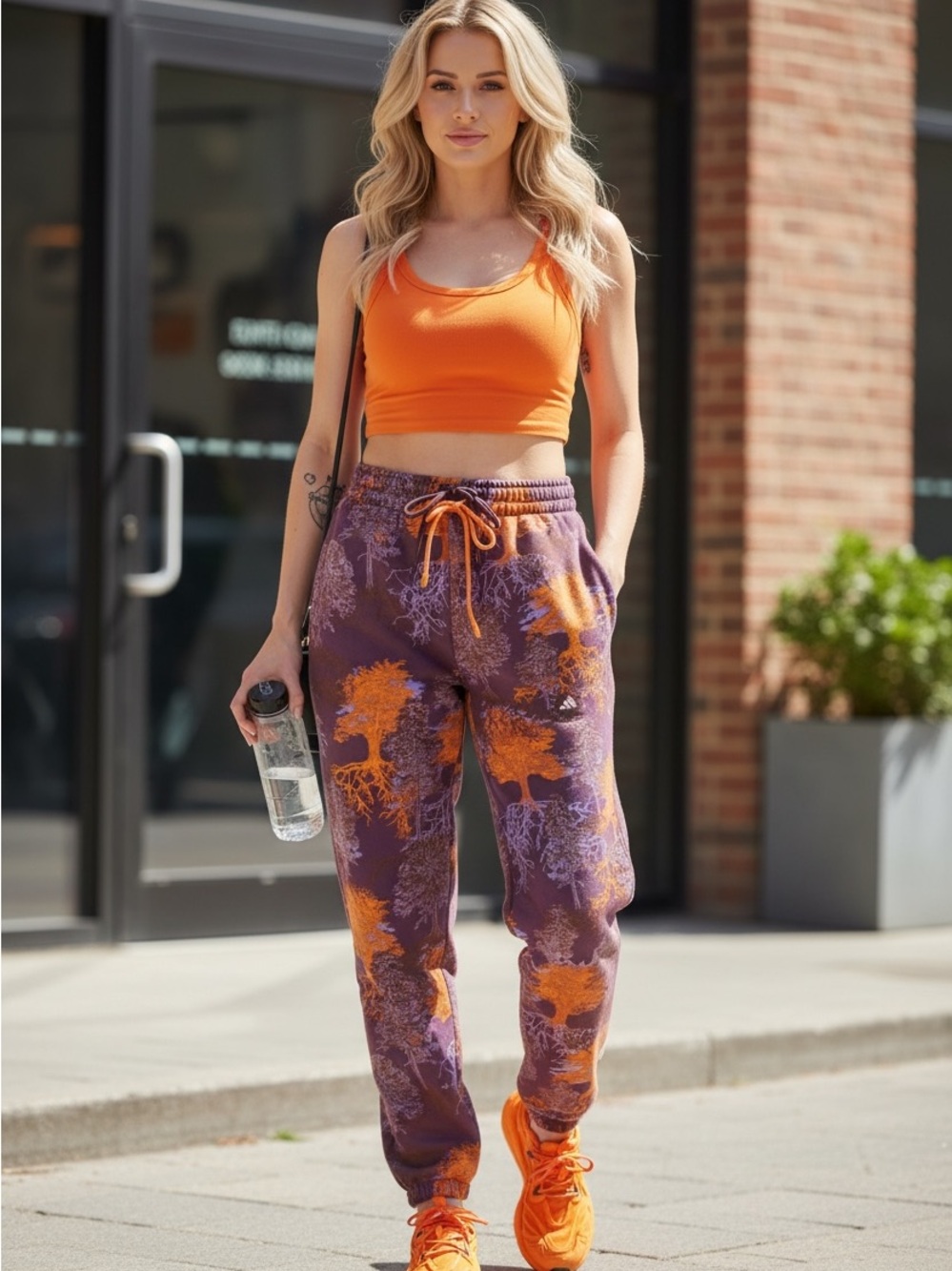 Adidas x Stella McCartney Printed Joggers Psychedelic Tree Purple & Orange Large - Picture 16 of 16